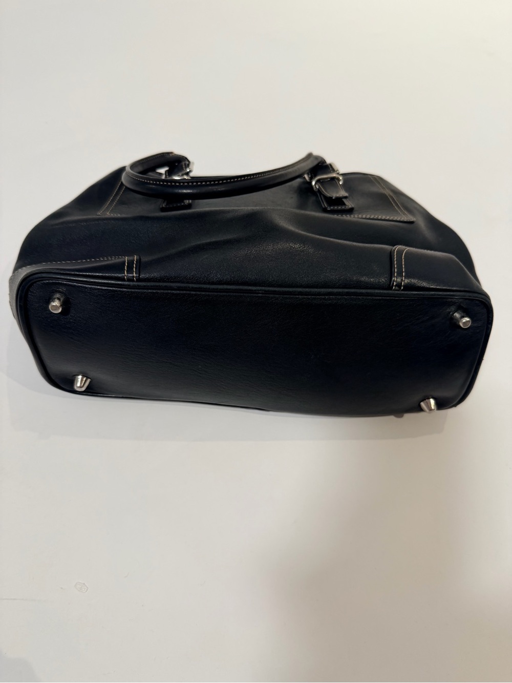 Vintage Coach Black Leather Hampton Satchel Bag Y2K Buckle Shoulder Purse - Picture 8 of 15